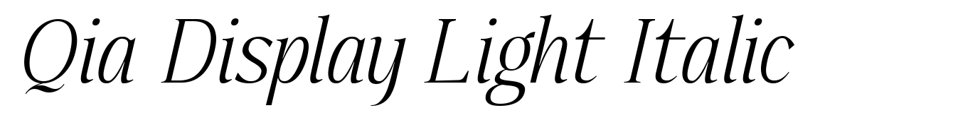 Qia Display Light Italic